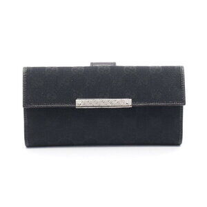 Gucci GG Canvas Double Hook Wallet Leather Black